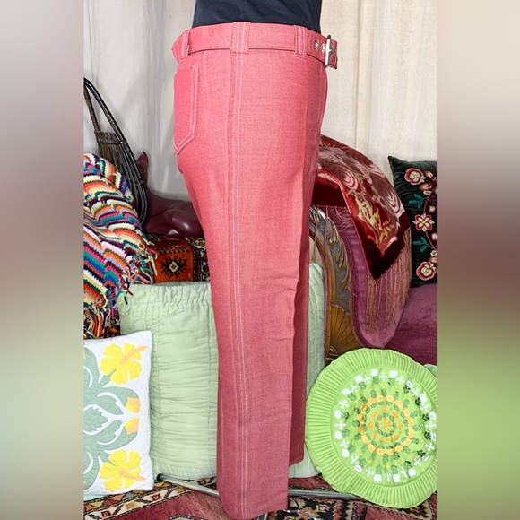 60s Red Denim Hiphuggers - Picture 2 of 8